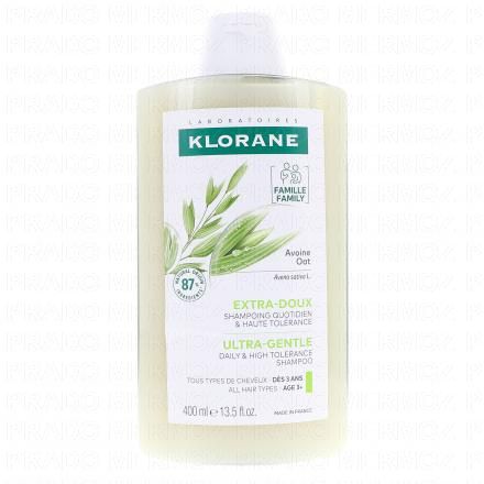 KLORANE Extra-doux - Shampooing Avoine quotidien et haute tol&eacute;rance (flacon 400ml)