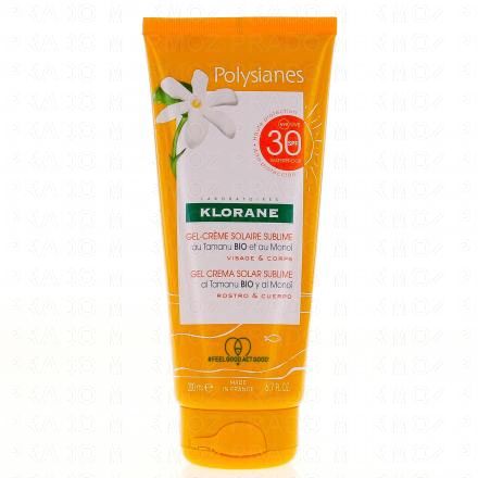 KLORANE Mono&iuml; - Gel Cr&egrave;me Solaire SPF30 visage et corps tube 200ml