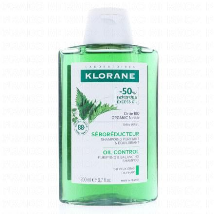 KLORANE S&eacute;bor&eacute;ducteur - Shampooing purifiant et &eacute;quilibrant &agrave; l'Ortie bio (200 ml)