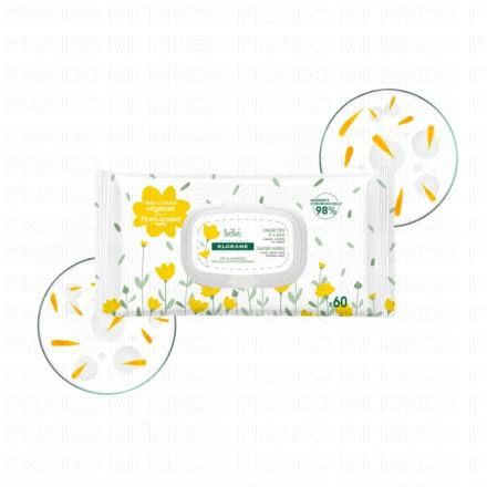KLORANE b&eacute;b&eacute; - Lingettes nettoyantes &agrave; l'eau x60