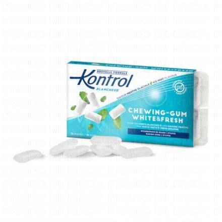 KONTROL Chewing-gum Sans Sucre - Dents Blanches & Haleine Fra&icirc;che x12