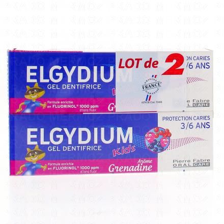 ELGYDIUM Kids dentifrice 3-6 ans grenadine (lot de 2 tubes x 50ml)