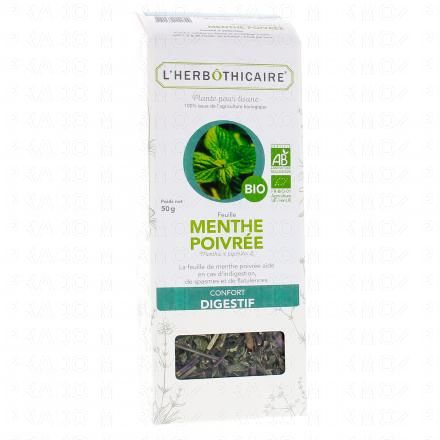 L'HERB&Ocirc;THICAIRE Feuille Menthe Poivr&eacute;e Bio Plante pour tisane 50g