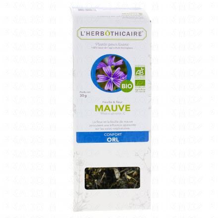 L'HERB&Ocirc;THICAIRE Feuille et Fleur Mauve Bio Plante pour tisane 30g