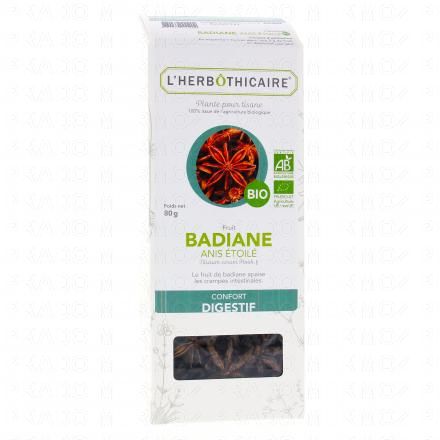 L'HERB&Ocirc;THICAIRE Fruit Badiane Anis Etoil&eacute; Bio Plante pour tisane 80g