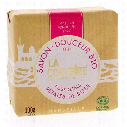 LA CORVETTE Savon douceur Pétales de Rose bio 100g