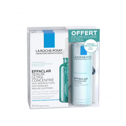 LA ROCHE POSAY Effaclar S&eacute;rum 30 ml et Gel moussant 50 ml offerte