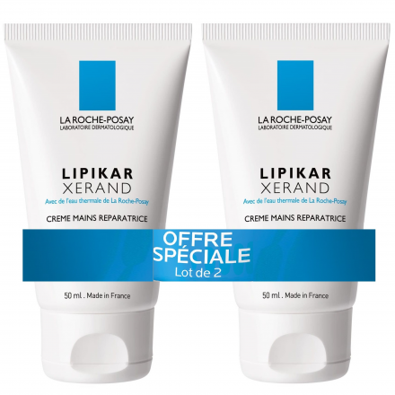 LA ROCHE-POSAY Lipikar Xerand cr&egrave;me mains r&eacute;paratrice (2 x tubes 50ml)