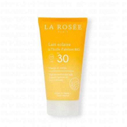 LA ROS&Eacute;E Lait Solaire SPF 30 &agrave; l'huile d'abricot BIO 150ml