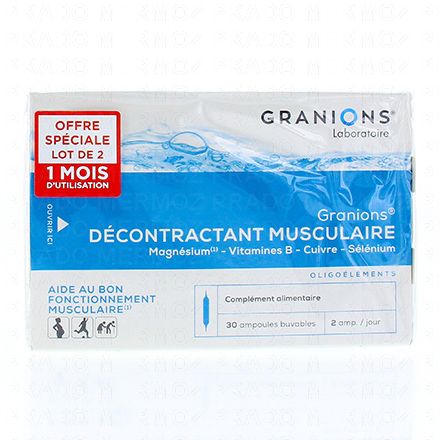 GRANIONS Décontractant musculaire lot 2 boîtes 30 ampoules