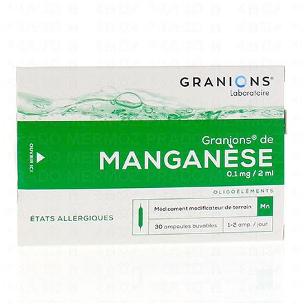 GRANIONS Oligoéléments - Manganèse 0,1 mg/2 ml,