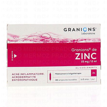 GRANIONS de ZINC 15 mg/2 ml