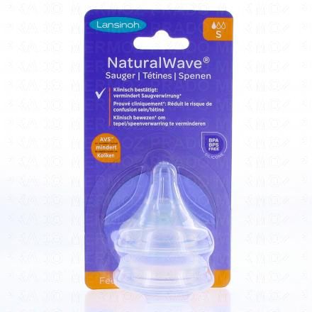 LANSINOH Naturalwave - T&eacute;tines sp&eacute;cial allaitement x2 (taille s d&eacute;bit lent)