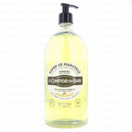 LE COMPTOIR DU BAIN Savon liquide de Marseille Surgras Amande Douce 1l