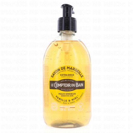 LE COMPTOIR DU BAIN Savon liquide de Marseille vanille miel (flacon 500ml)