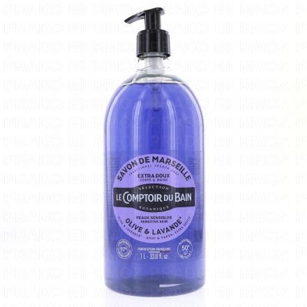 LE COMPTOIR DU BAIN Savon liquide de marseille olive-lavande (flacon 500ml)