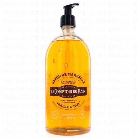 LE COMPTOIR DU BAIN Savon liquide de marseille vanille miel (flacon 1l)