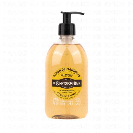 LE COMPTOIR DU BAIN Savon liquide de Marseille vanille miel (flacon 500ml)