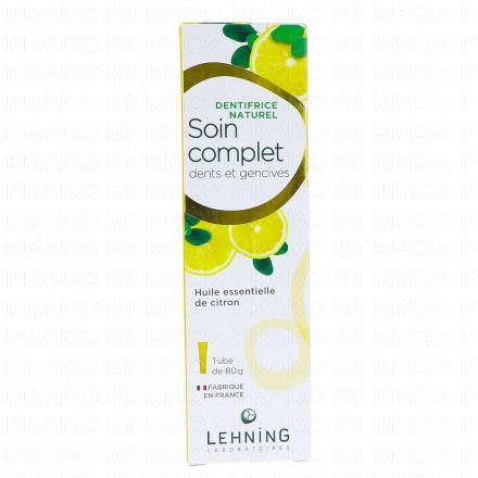 LEHNING Dentifrice naturel aux huiles essentielles de Citron