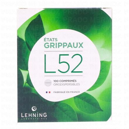 LEHNING L52 Etats Grippaux 100 comprimés orodispersibles