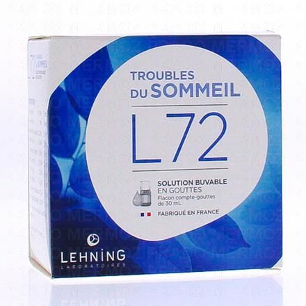 LEHNING L72 Troubles du sommeil flacon compte-gouttes 30ml