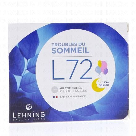 LEHNING L72 Troubles du sommeil (x40 comprim&eacute;s orodispersibles)