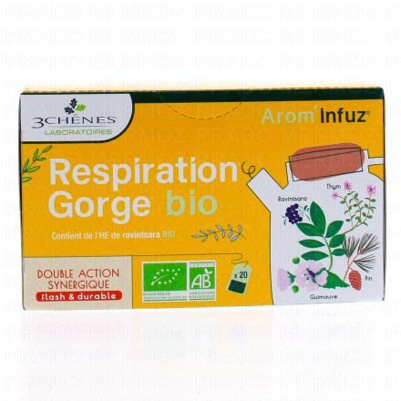 LES 3 CHENES Arom’Infuz Respiration Gorge Tisane bio x20 sachets