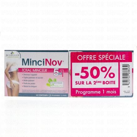 LES 3 CH&Ecirc;NES MinciNov - Total minceur 5en1 (lot de 2 x 60 comprim&eacute;s)