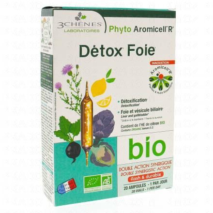 LES 3 CHENES Phyto Aromicell'R D&eacute;tox Foie (20 ampoules)
