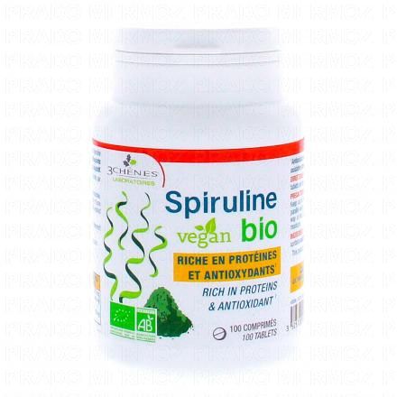 LES 3 CH&Ecirc;NES Spiruline Bio 100 comprim&eacute;s