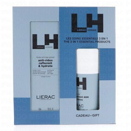 LIERAC HOMME Coffret les soins essentiels 3en1 Déodorant Offert
