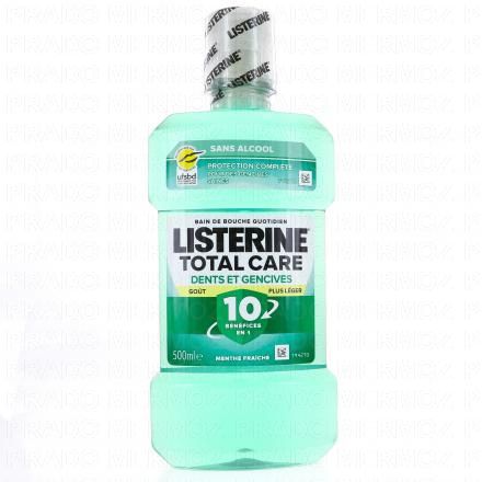 LISTERINE Total Care - Bain de bouche Dents et gencives gout plus l&eacute;ger sans alcool 500ml