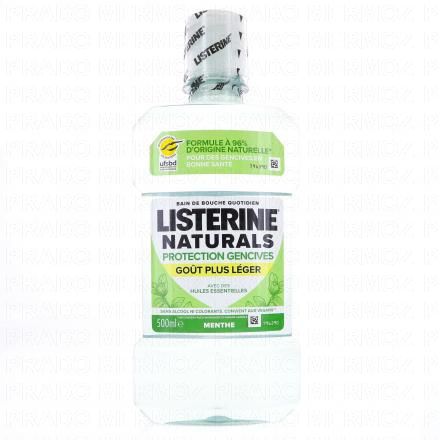 LISTERINE Naturals Bain de bouche protection gencives gout plus l&eacute;ger menthe 500ml