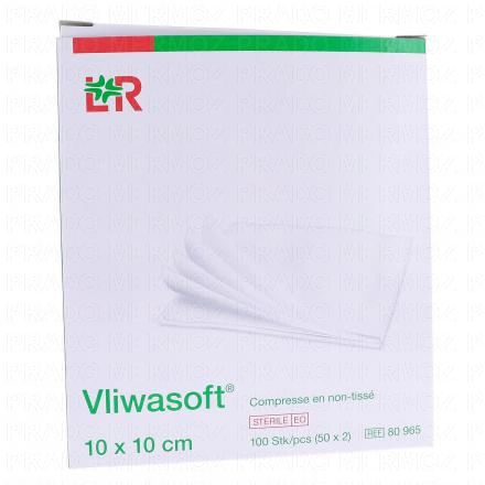 LOHMAN & RAUSHER Vliwasoft - Compresses de Gaze Non tiss&eacute;es St&eacute;riles 10 x 10 cm (50 sachets)