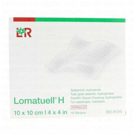 LOHMANN & RAUSCHER Lomatuell H Tulle gras vaselin&eacute; 10x10 cm Boite de 10