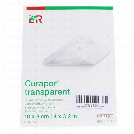 LOHMANN & RAUSHER Curapor Transparent Pansement Chirurgical 5 pi&egrave;ces (10x8 cm)