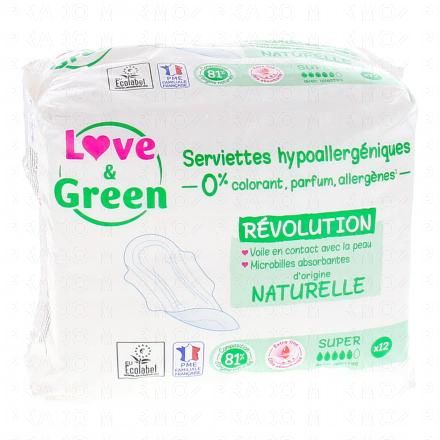 LOVE&GREEN Serviettes Hypoallerg&eacute;niques Super x12