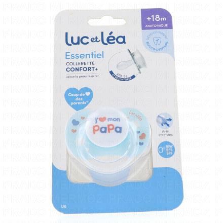 LUC ET LEA Essentiel collerette confort+ - Sucette +18 mois (j'aime mon papa)