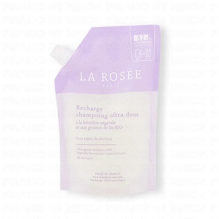 LA ROS&Eacute;E Recharge shampoing ultra-doux &agrave; la k&eacute;ratine v&eacute;g&eacute;tale et aux graines de lin BIO 400 ml