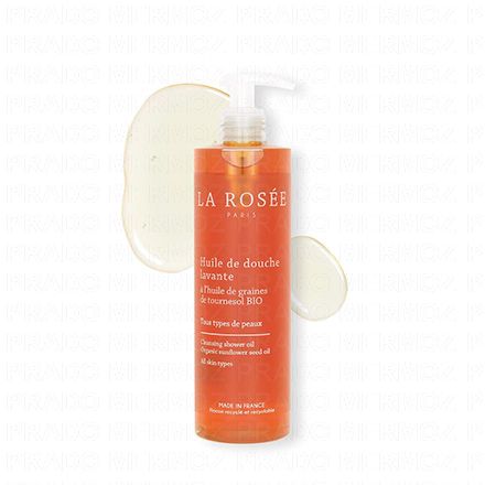 LA ROS&Eacute;E Huile de douche lavante &agrave; l'huile de graines de tournesol BIO (flacon pompe 400ml)