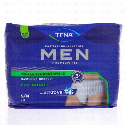 TENA Men Sous-v&ecirc;tement Absorbant Premium Maxi taille S/M X12