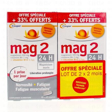 MAG 2 24h Magnésium Marins + B6 + B12 lot de 2x60 comprimés