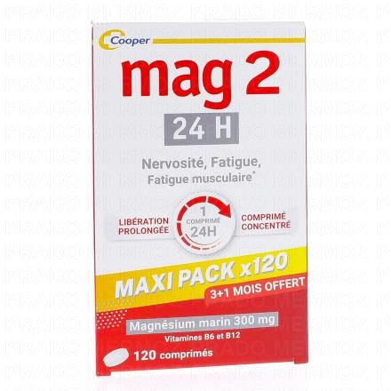 MAG2 24H Magnésium marin 300mg + B6 + B12 (x120 comprimés)