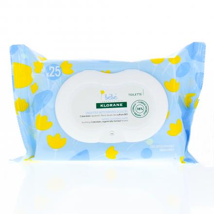 KLORANE B&eacute;b&eacute; lingettes nettoyantes douces (petit mod&egrave;le (25 lingettes))