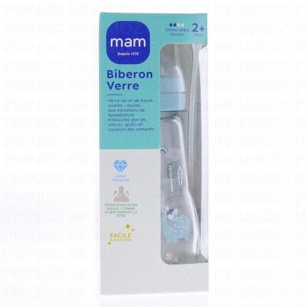MAM Biberon verre d&eacute;bit 2 (gar&ccedil;on)
