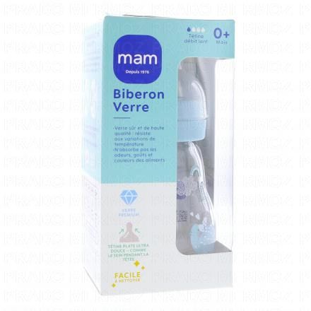 MAM Biberon verre premium d&eacute;bit 1 +0mois 170ml