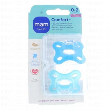 MAM Comfort - Sucettes nouveau n&eacute; +0mois (lot de 2 bleu)