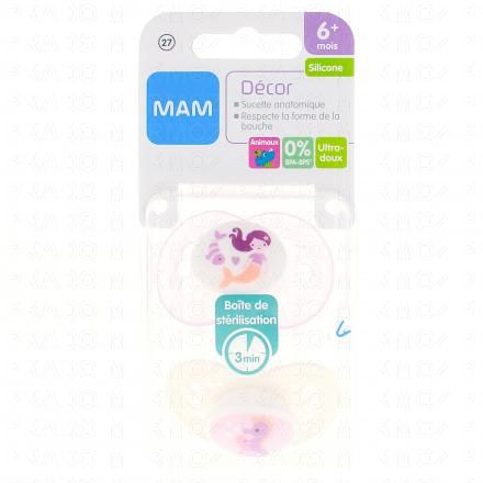 MAM D&eacute;cor - Duo sucettes +6 mois anatomiques coeur silicone