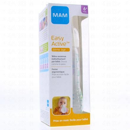 MAM Easy Active - Biberon 2&egrave;me &acirc;ge 330ml (transparent vert tortue)