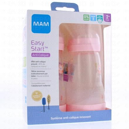 MAM Easy Start Anti-Colique biberon d&eacute;bit 2 260ml (lot de 2 rose couleur de la nature)